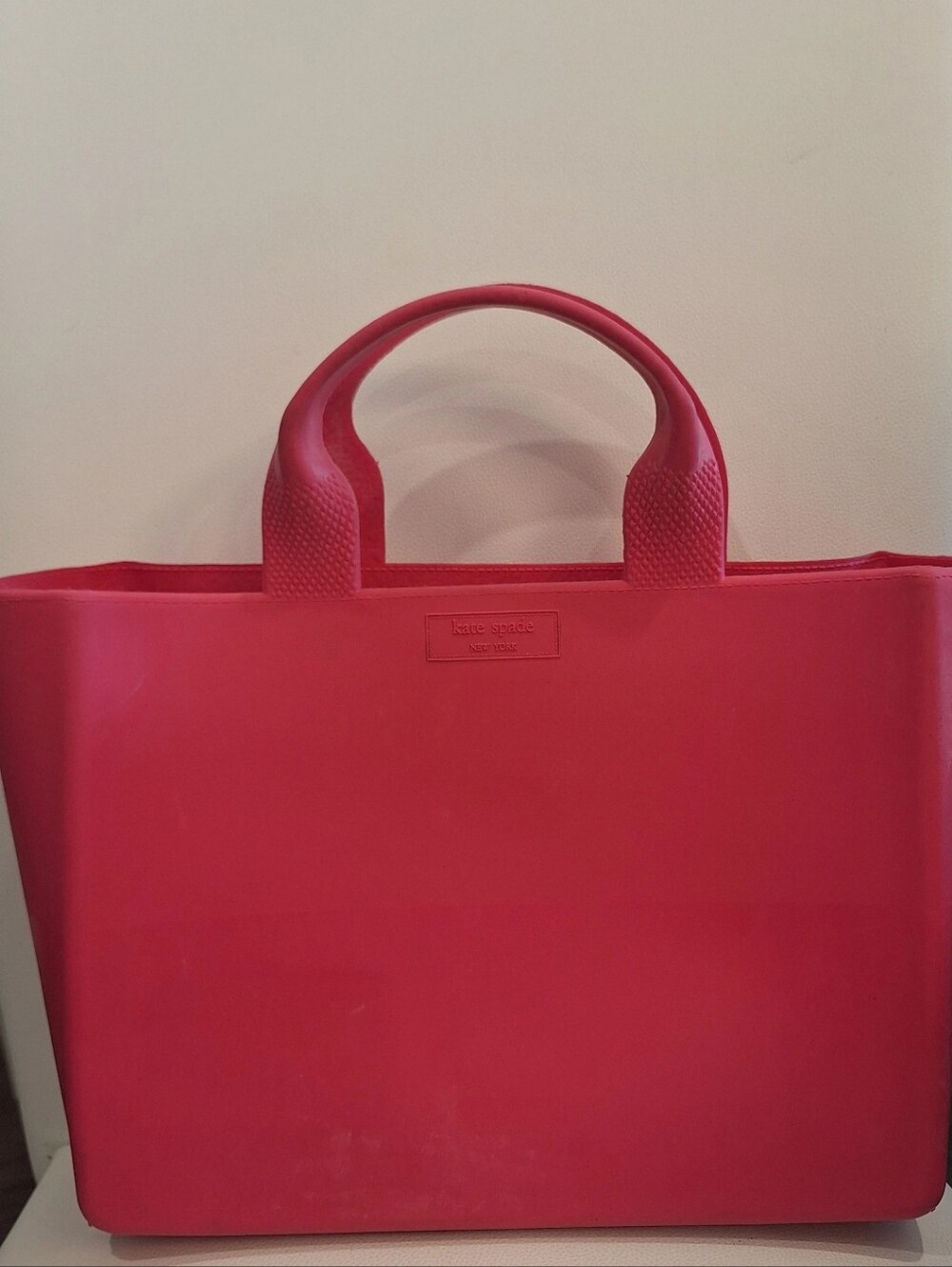 Kate Spade Pink Quinn Rubber Tote Bag EUC - Picture 2 of 8